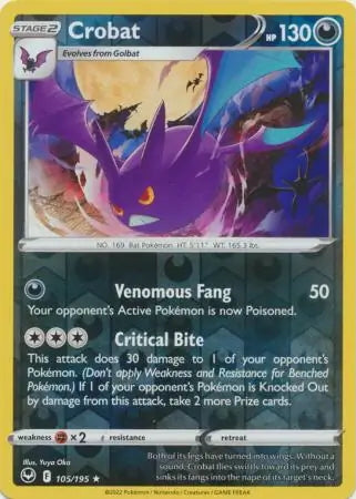 Silver Tempest Crobat #105/195 reverse holo